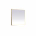 Blueprints 36 x 36 in. Pier 3000K 4200K & 6400K LED Mirror with Adjustable Color Temperature in Brass BL2221826